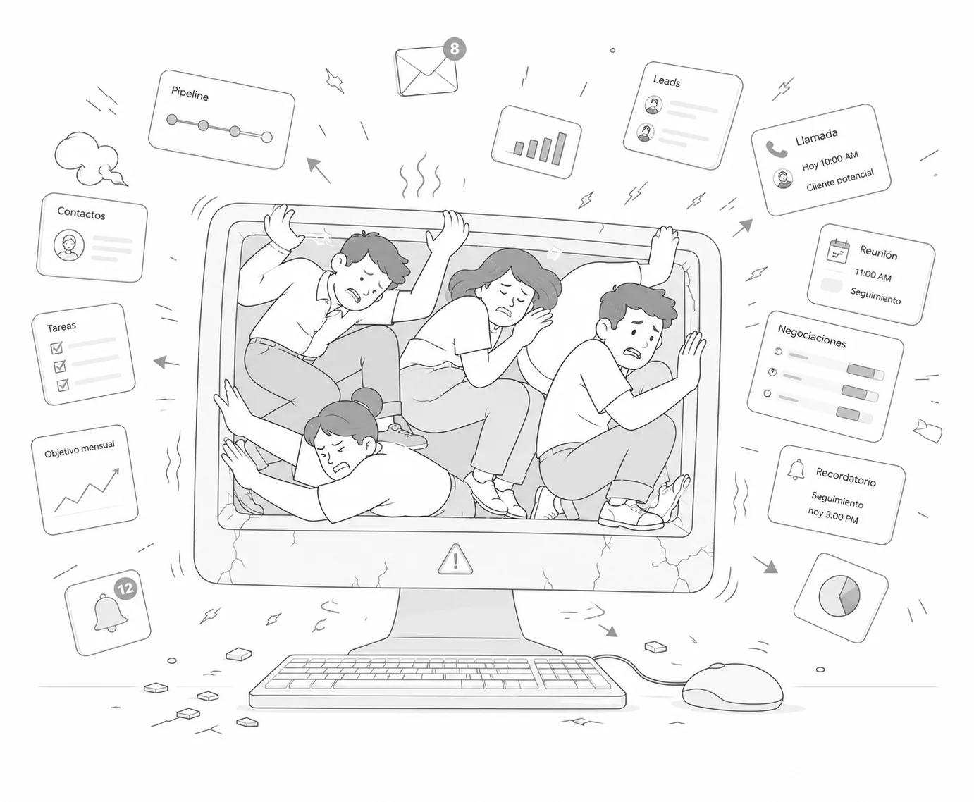 Equipo comercial atrapado dentro de un CRM que no encaja con su forma de trabajar